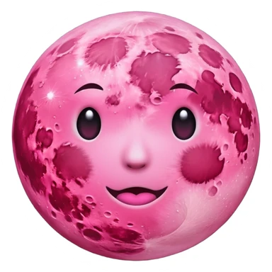 a pink full moon without the facial features sticker