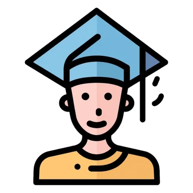 Teacher with graduation cap and pointer stick sticker