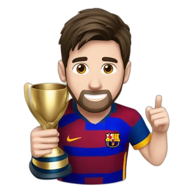 Messi con la mano en alto levantando la copa sticker