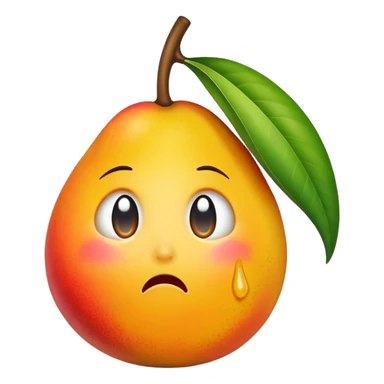sobbing mango with more exaggerated tears sticker