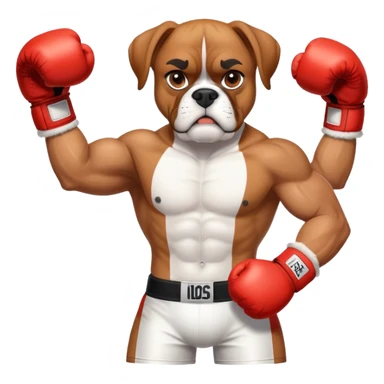 boxer dog with boxer gloves sticker