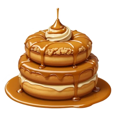 Small doughnuts with a very crumbly biscoff crumble on top and sauce drizzled only  sticker