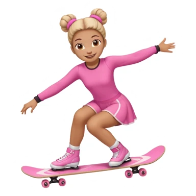 My little pony Cute skater 10 girl with two buns and pink outfit, gliding with playful energy. sticker
