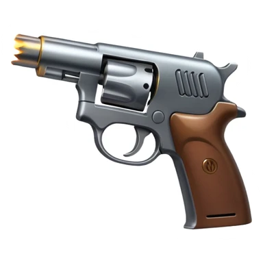 Pistol firing with muzzle flash sticker
