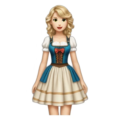 taylor swift wearing an oktoberfest dress hyperrealistic sticker