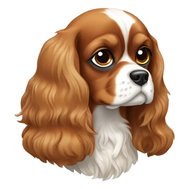 Light Brown Cavalier King Charles Spaniel with a light pink bow on sticker