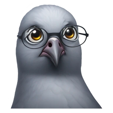 A pigeon wearing glasses sticker