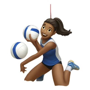 Volleyball girl doing a dig  sticker