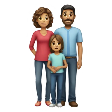 a spanish family with 2 parents and 2 children sticker