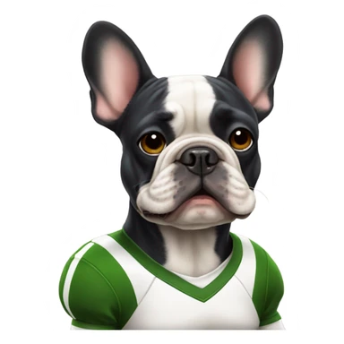 French bulldog in a football strip sticker