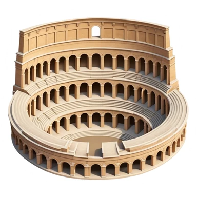 Cinematic Realistic Pula Arena Landmark Emoji, showcasing the ancient Roman amphitheater rendered with detailed weathered stone textures and dramatic lighting. sticker