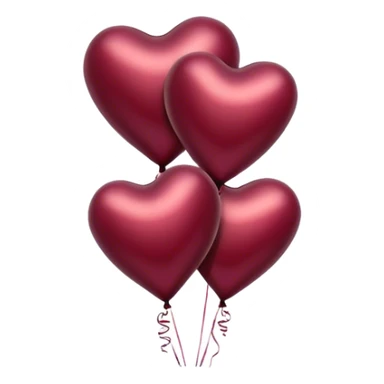 metallic heart-shaped balloons in burgundy  sticker