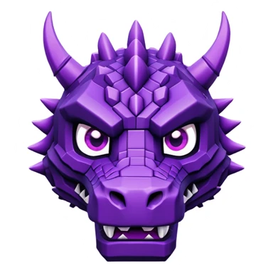 Minecraft black dragon head with purple eyes sticker