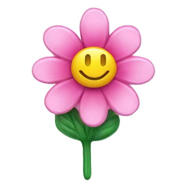 Pink flower hair clip sticker