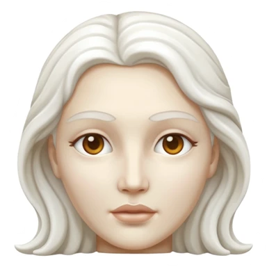 Marble style statue of woman face full white sticker