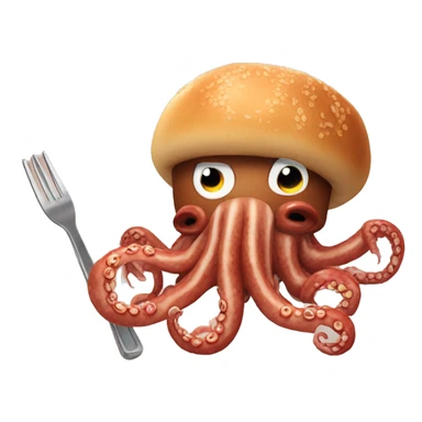 Pulpo comiendo un kebab sticker