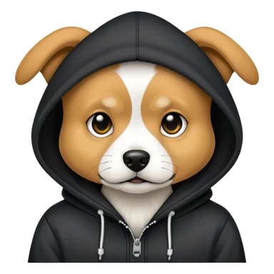 Dog wearing a hoodie emo sticker