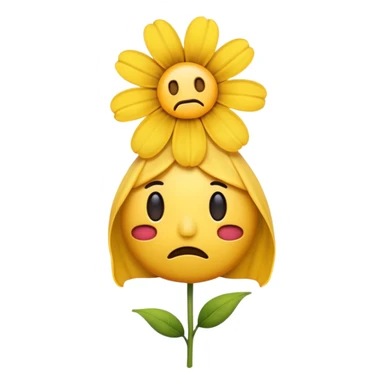 Pensive emoji with wilted flower  sticker