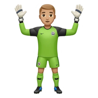 soccer goalkeeper full body and football boots arms out sticker