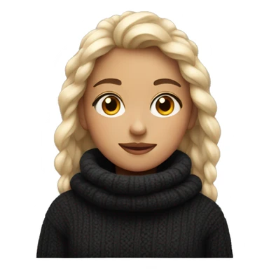 cozy girl in black sweater sticker
