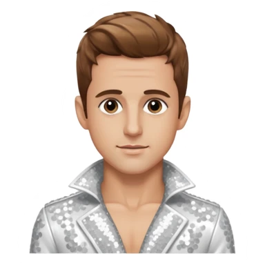 Joey McIntyre from NKOTB with light brown hair, white sequin outfit sticker