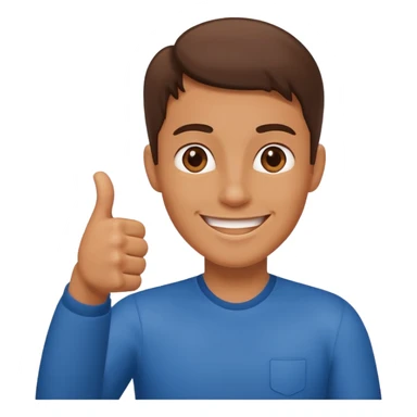 Buat gambar aw shucks yg sedang senang dan berikan jempol sticker