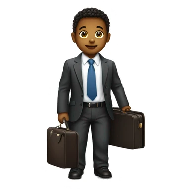 Baby wearing a business suit carrying a briefcase sticker