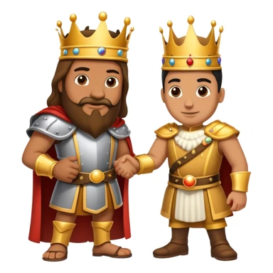 un rey dandole mano a su enemigo sticker