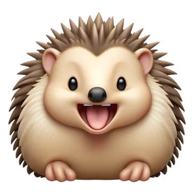 Cinematic Cute Yawning Echidna Portrait Emoji, Head tilted slightly with a dramatic, wide-open yawn, showcasing a soft, downy spiky fur with a slightly drooping snout and small, drowsy eyes, Simplified yet irresistibly adorable features, highly detailed, glowing with a soft, cozy glow, high shine, relaxed yet expressive, stylized with a touch of prickly whimsy, bright and endearing, soft glowing outline, capturing the essence of a sleepy yet affectionate echidna, so drowsy it feels like it could curl up out of the screen for a nap! sticker