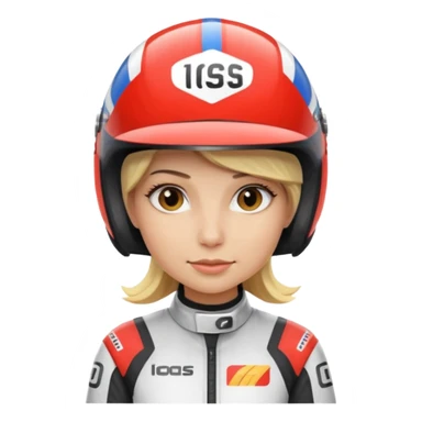 blonde woman with racing outfit sticker