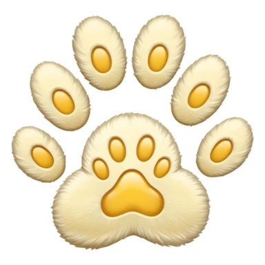 a very light pale pastel golden yellow pawprint sticker