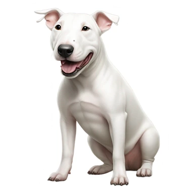 White bull terrier pooping sticker