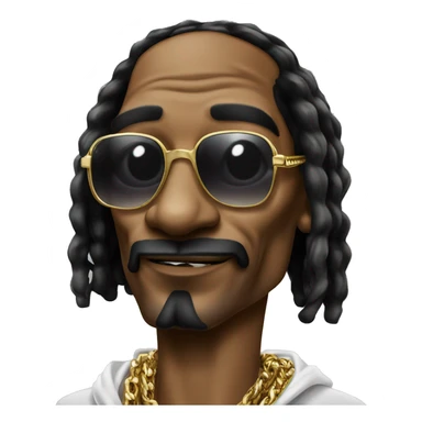 Snoop Dogg with gangsta face wearing sunglasses and fat cigar in mouth with gold chains  sticker