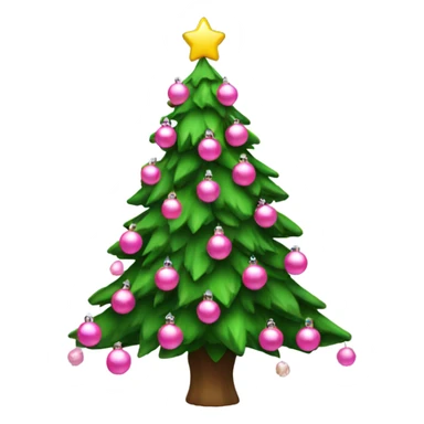 Christmas tree with pink ornaments  sticker