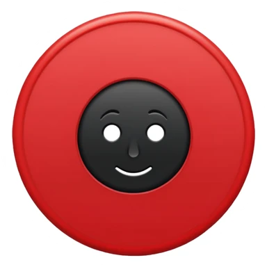 a black circle with a red A protruding from middle sticker