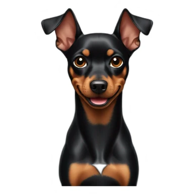Pinscher black brown smiling sticker