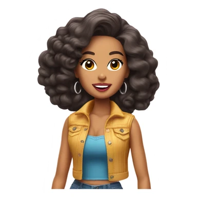 latina barbie sticking out her tongue sticker
