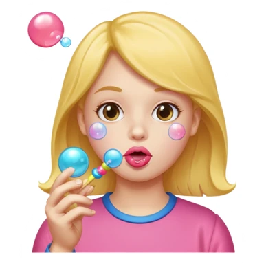 a person who blows bubbles with gum sticker