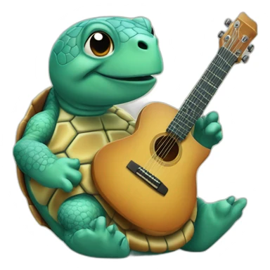 Tortue qui fait de la guitare sticker