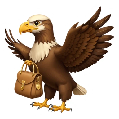 Eagle flying with money bag in his mouth sticker