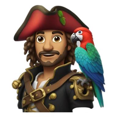 pirate with a parrot on his shoulder sticker