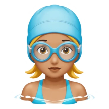Girl with swim cap and goggles  sticker
