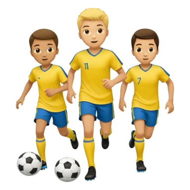 boys play soccer in yellow dress, yellow shrits, yellgow socks sticker
