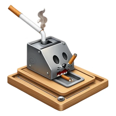 iOS mouse trap emoji but replace the cheese with a cigarette 🪤🚬 sticker