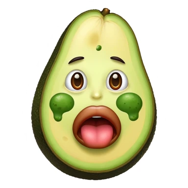 avocado with big lips sticker