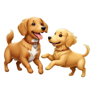 Wiener dog and golden retriever  sticker