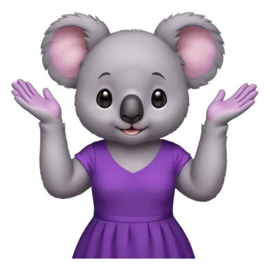 Koala purple drees eyelashe clapping sticker