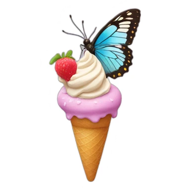 Butterfly with ice cream  sticker