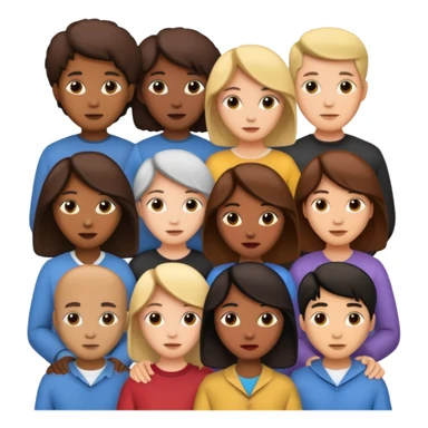create an emoji for a group of actors with no face, just there heads. like in the ios emoji. a crowd sticker