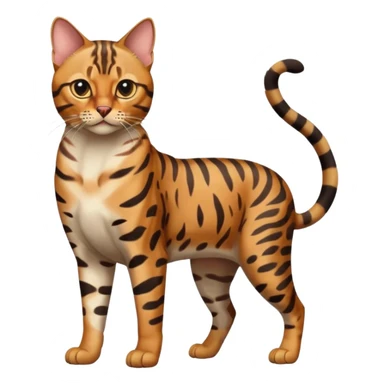 full body of bengal cat, front view sticker